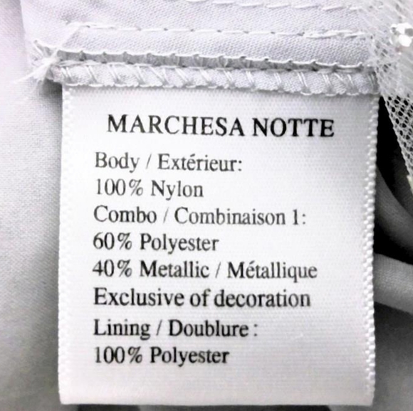 NWT MARCHESA NOTTE Glitter Tulle V-Neck Empire Waist A-Line Dress 8 Silver - Picture 12 of 12